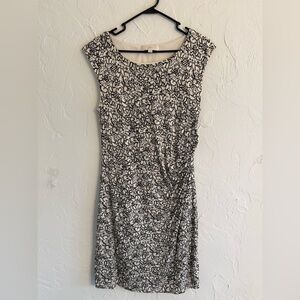 Ann Taylor Loft Black & White Floral Sheath Dress